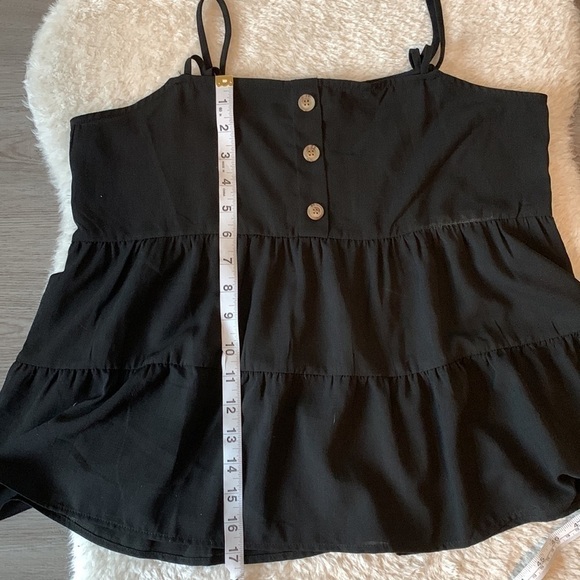 Anthropolgie Paper Crane Black Spaghetti Strap Top Size Small - Picture 13 of 15